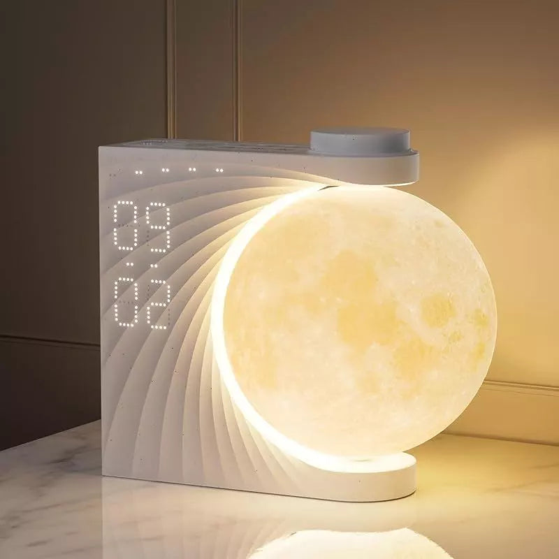 Colorful Moon Light Sunrise Alarm Clock Wake-Up Breathing Light 3-Speed Dimming Dual Alarm Sound Machine 10 Nature Sounds 8 Colors